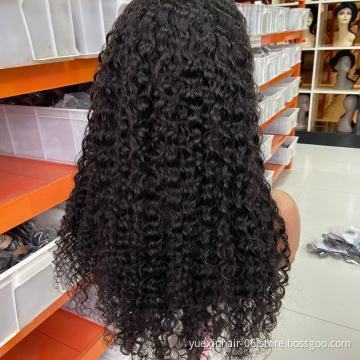 Wholesale Bohemia Curly Human Hair Lace Frontal Wig Natural Human Hair Transparent Lace Wig